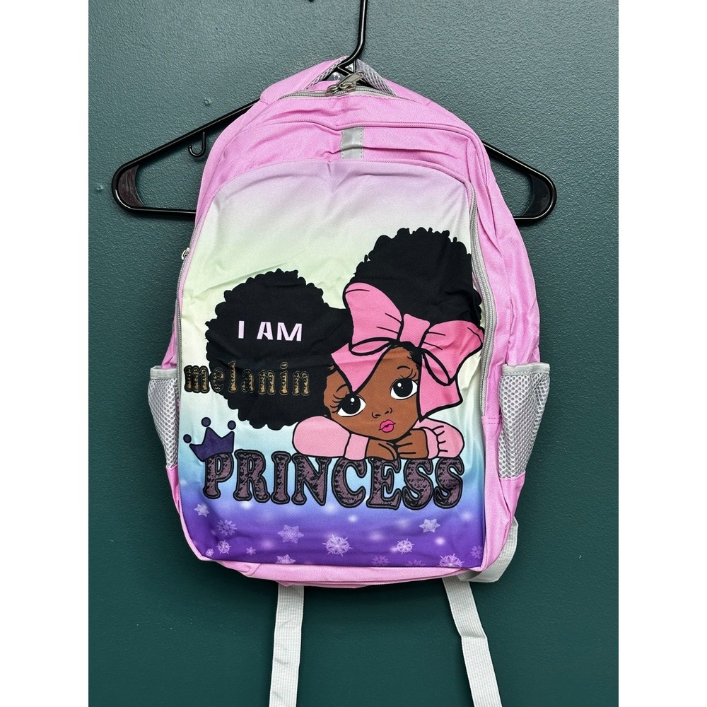 I Am Princess Melania Pink Back Pack Double Straps Lunch Bag and Pencil Holder